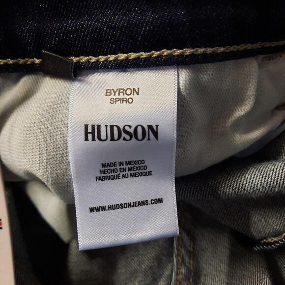 Hudson Byron Jeans Men's Size 38 x 32 Blue Dark Wash Denim Slim Straight - Picture 6 of 11